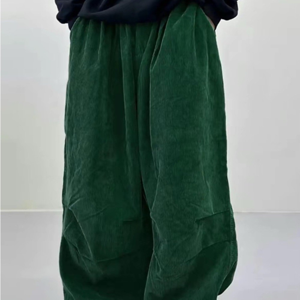 Oversized Corduroy Green Pants